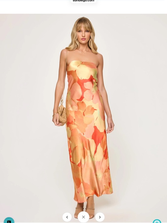l*space Dresses & Skirts - l*space Orange & Peach Floral Cowl-Neck Maxi Dress